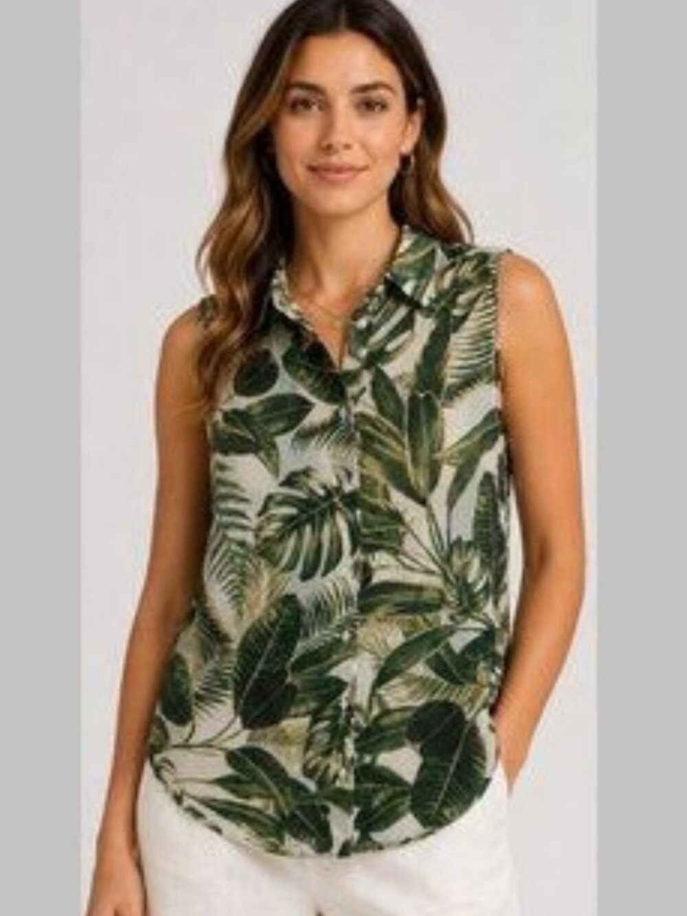 ☆ H&M Tropical Leaf Print Blouse